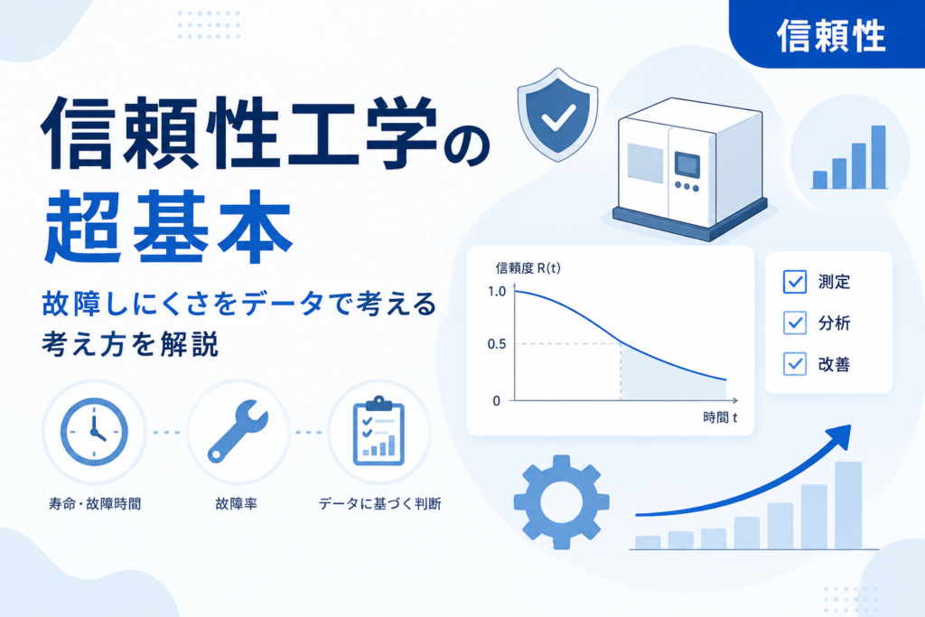 製品や設備の信頼性をデータで評価するイメージ