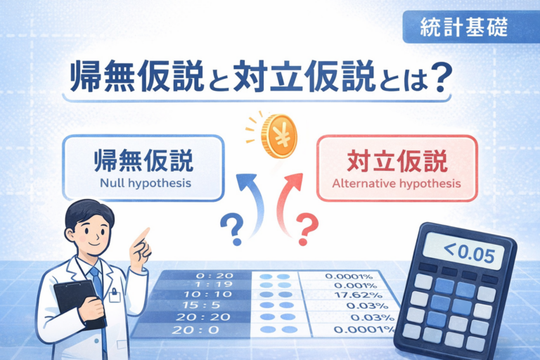 帰無仮説と対立仮説とは?コイン投げの例で統計検定を分かりやすく解説 – Stat Lab Analytics