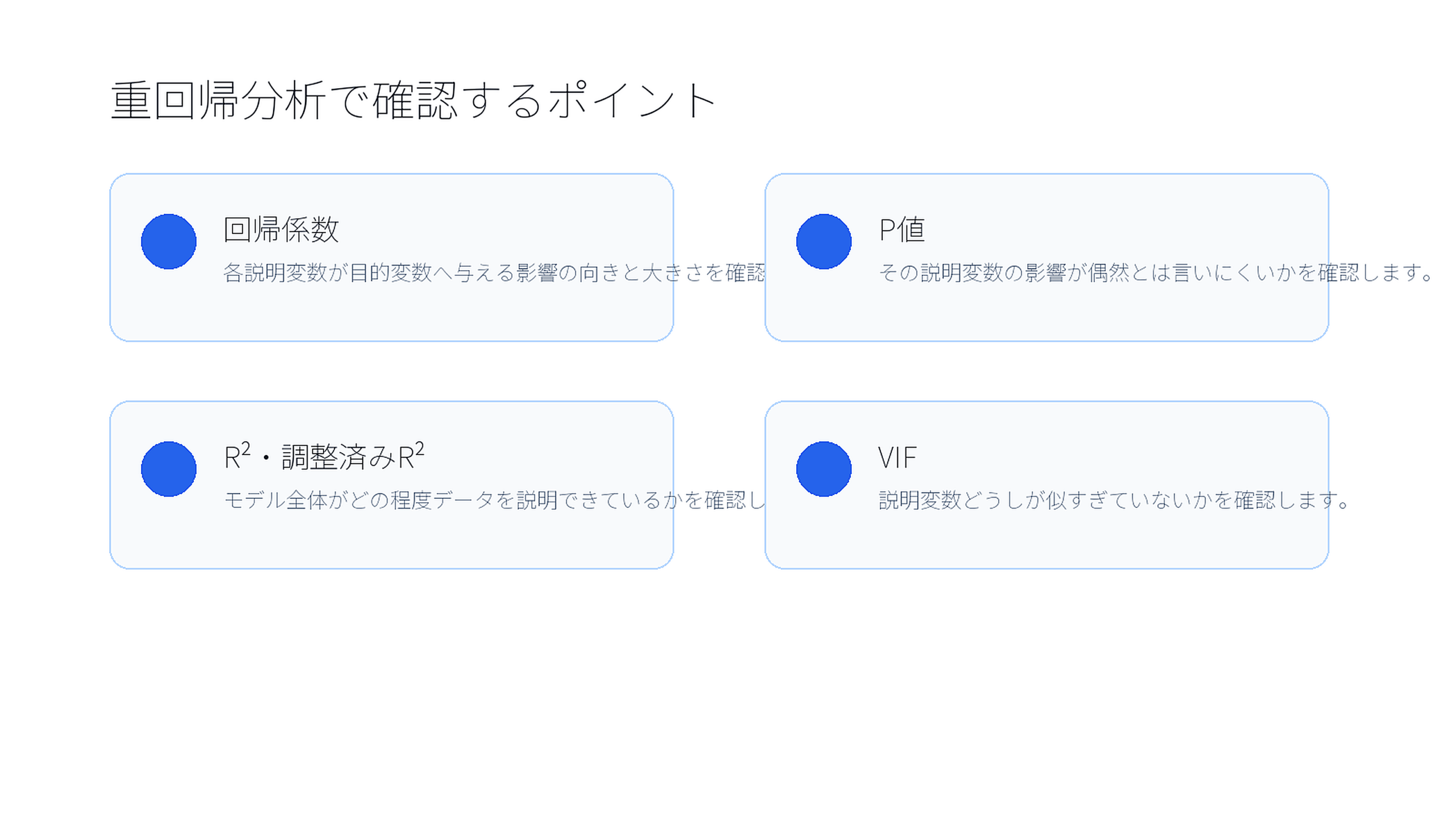 重回帰分析で確認するポイント